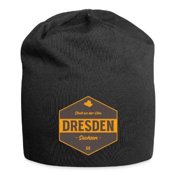 Dresden Stadtbadge Elbe - Jersey-Beanie - Schwarz - Vorne