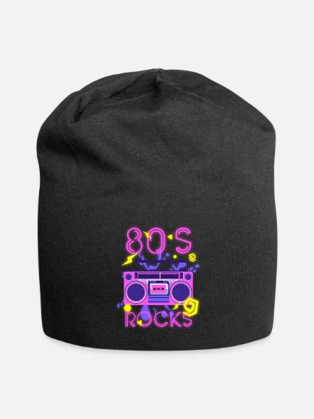 80er Musik - Jersey-Beanie - Schwarz