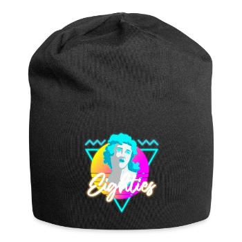 80er Musik Nostalgie Leuchtreklame - Jersey-Beanie - Schwarz - Vorne