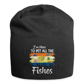 Aquarium Haustiere Meeresbewohner - Jersey-Beanie - Schwarz - Vorne