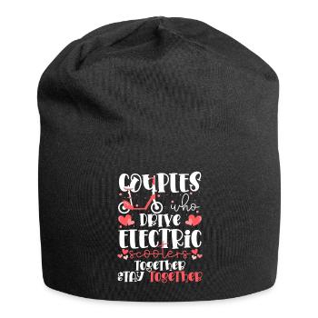 Rollerfahrer Strom Batterie - Jersey-Beanie - Schwarz - Vorne