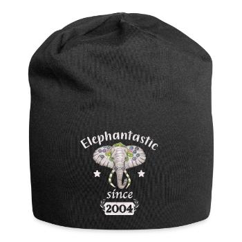 Éléphantastic depuis 2004, tête d’éléphant décorée - Bonnet en jersey - noir - Devant