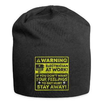 Strom Handwerk Spannung Arbeit - Jersey-Beanie - Schwarz - Vorne
