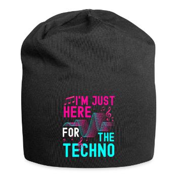 Techno Techno Musik Tanzen Abfeiern - Jersey-Beanie - Schwarz - Vorne