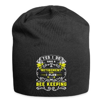 bee, flower, beekeeping, species protection - Jersey Beanie - black - Front