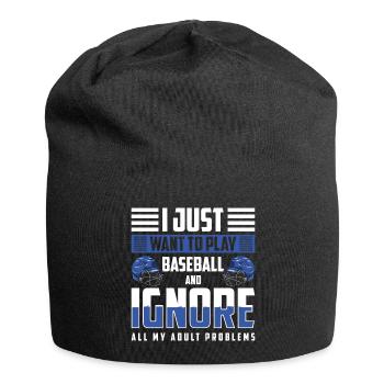 Baseball Bat, Sportsman, Ball - Jersey Beanie - black - Front
