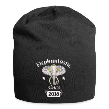 Elephantastic depuis 2018 Tête d’éléphant décorée - Bonnet en jersey - noir - Devant