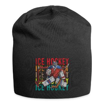 Hockey Sport Winter Sports Ice Skates - Jersey Beanie - black - Front