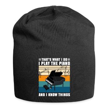 Klavier Flügel Musikschule - Jersey-Beanie - Schwarz - Vorne