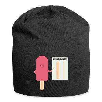 Skelett Eis | lustige Bilder, lustige Sprüche - Jersey-Beanie - Schwarz - Vorne