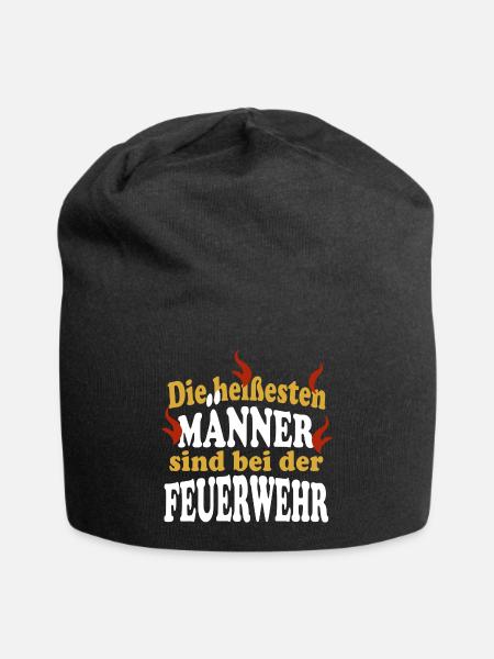 Die heißesten MÄNNER sind bei der FEUERWEHR - Jersey-Beanie - Schwarz
