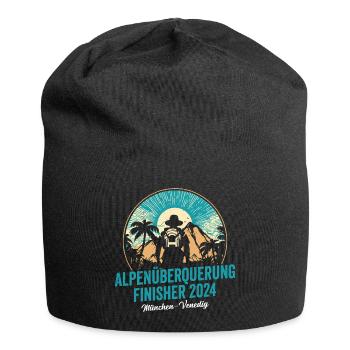 Alpenüberquerung 2024 München Venedig Pilgerweg - Jersey-Beanie - Schwarz - Vorne