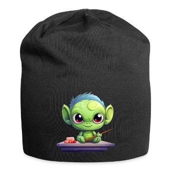 alien green extraterrestrial sushi chopsticks japan - Jersey Beanie - black - Front