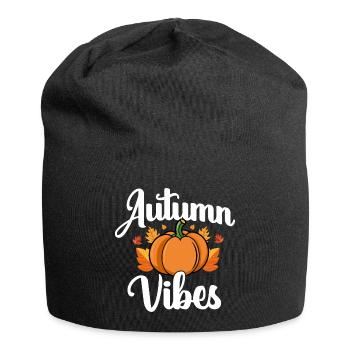 Herbst - Jersey-Beanie - Schwarz - Vorne