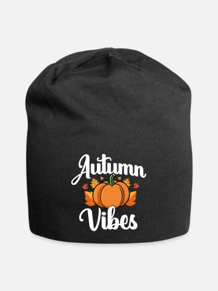 Herbst - Jersey-Beanie - Schwarz