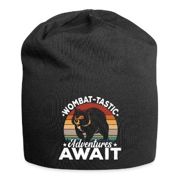 Wombat-tastic Adventures Wombat Australian Animals - Jersey-Beanie - Schwarz - Vorne