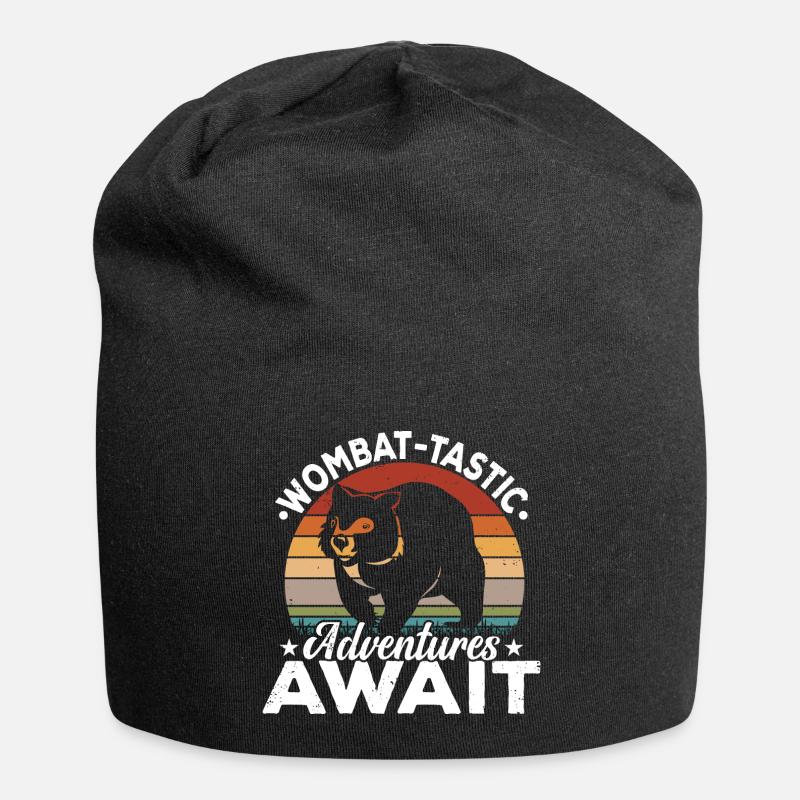 Wombat-tastic Adventures Wombat Australian Animals - Jersey-Beanie - Schwarz