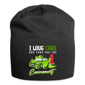 Elektroauto Umwelt Klimawandel - Jersey-Beanie - Schwarz - Vorne