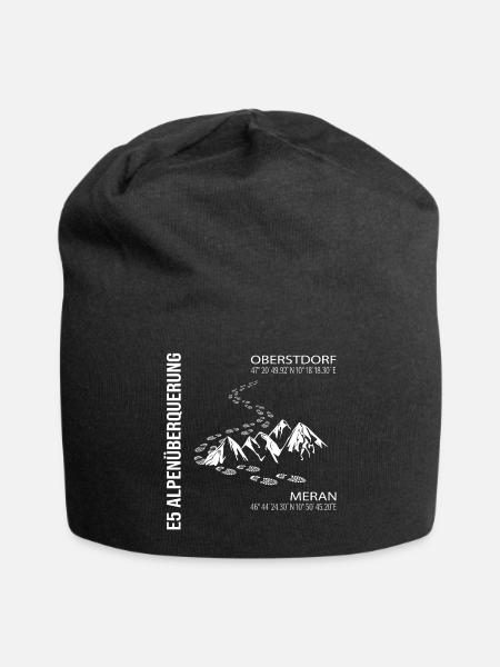 E5 Alpenüberquerung - Jersey-Beanie - Schwarz