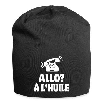 allo, téléphone humour, portable - Bonnet en jersey - noir - Devant