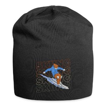 Snowboarden Sport Abfahrt Skiurlaub - Jersey-Beanie - Schwarz - Vorne