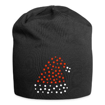 Weihnachtsmütze - gepunktet - Jersey-Beanie - Schwarz - Vorne