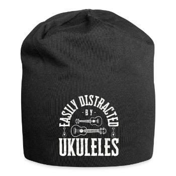 Easily distracted by Ukuleles - Jersey-Beanie - Schwarz - Vorne