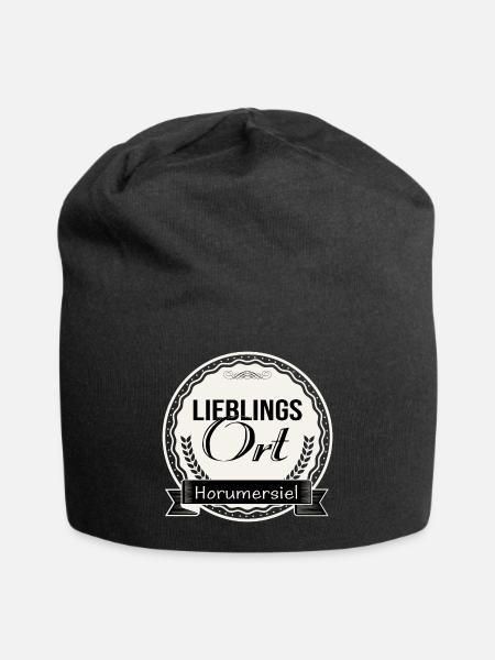 Lieblingsort Horumersiel - Jersey-Beanie - Schwarz