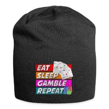Kartenspieler Casino Blackjack Pokern - Jersey-Beanie - Schwarz - Vorne