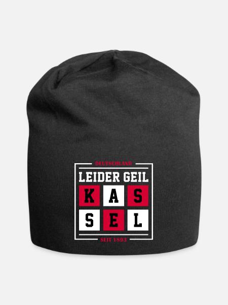 Kassel - Jersey-Beanie - Schwarz