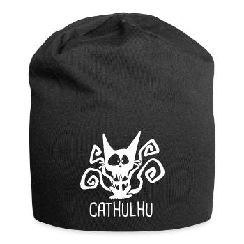 CATHULHU Funny Role Playing Cat RPG - Bonnet en jersey - noir - Devant