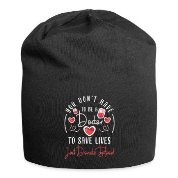 Aiguille d’aide au don de sang - Bonnet en jersey - noir - Devant