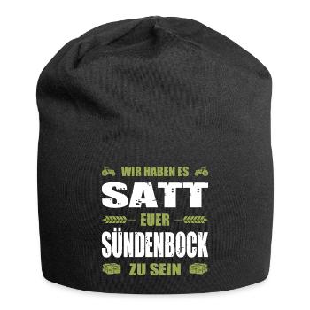 Wir Haben Es Satt Euer Sündenbock Zu Sein Landwirt - Jersey-Beanie - Schwarz - Vorne