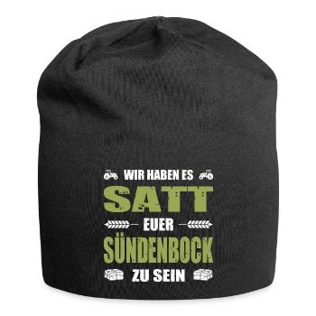 Landwirt Wir Haben Es Satt Euer Sündenbock Zu Sein - Jersey-Beanie - Schwarz - Vorne