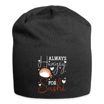 Sushi Food Maki Chopsticks - Jersey Beanie - black - Front