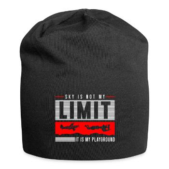 Skydiving Jump Extreme Sports Paraglider - Jersey Beanie - black - Front