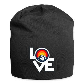 Ich Liebe Berge – I Love Mountains Retro Design - Jersey-Beanie - Schwarz - Vorne