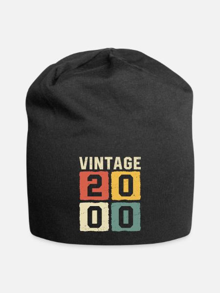 Vintage 2000 Geboren 2000 - Jersey-Beanie - Schwarz