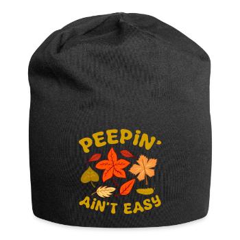 Peepin' Ain't Easy Fall Leaves Leaf Peeper - Jersey Beanie - black - Front