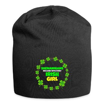 Schabernack inklusive: Irisches Mädchen St. Patrick's Day - Jersey-Beanie - Schwarz - Vorne