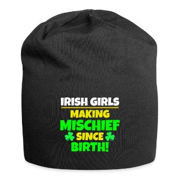 Fête de la Saint-Patrick : les filles irlandaises, fauteurs de bêtises - Bonnet en jersey - noir - Devant
