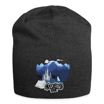 Vie de camping Nuit en montagne - Bonnet en jersey - charbon - Devant