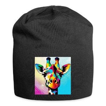 Giraffe Pop Art - Jersey-Beanie - Schwarz - Vorne