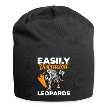 Leopard Jagd Großkatze Tier - Jersey-Beanie - Schwarz - Vorne