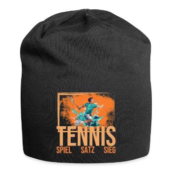Spiel - Satz - Sieg - Jersey-Beanie - Schwarz - Vorne