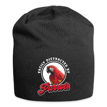 Parrot Feathers Habitat Bird Species - Jersey Beanie - black - Front