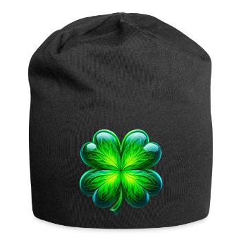 Trèfle à quatre feuilles - Bonnet en jersey - noir - Devant