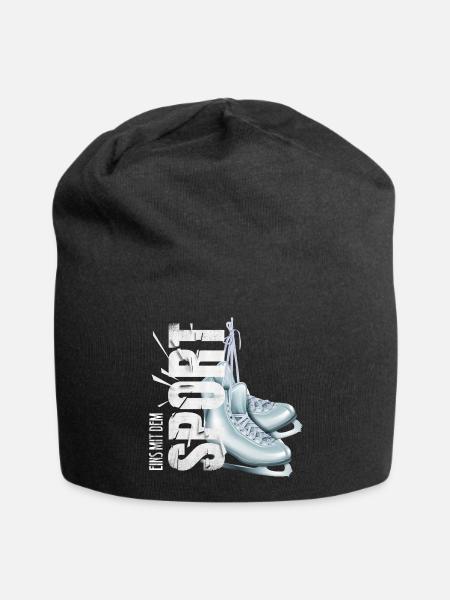 Eins mit dem Sport - Eiskunstlaufen - Jersey-Beanie - Schwarz