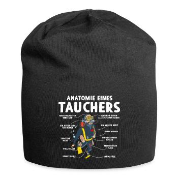 Anatomie eines Tauchers - Jersey-Beanie - Schwarz - Vorne