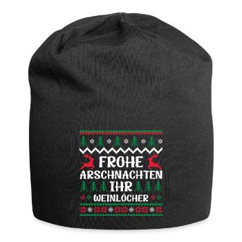 Happy ass nights you wine holes - Jersey Beanie - black - Front